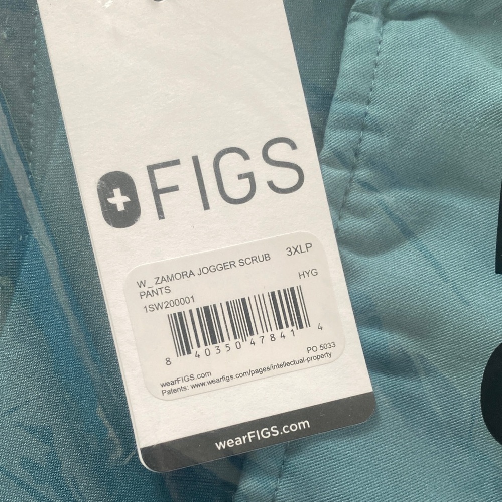 NWT Figs Zamora Teal Scrub Joggers, size 3XLP - Picture 3 of 3